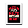 Affiche Amour Your Smile My Heart - Planetee