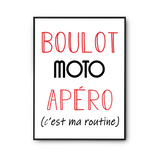 Affiche Moto C'est ma Routine - Planetee