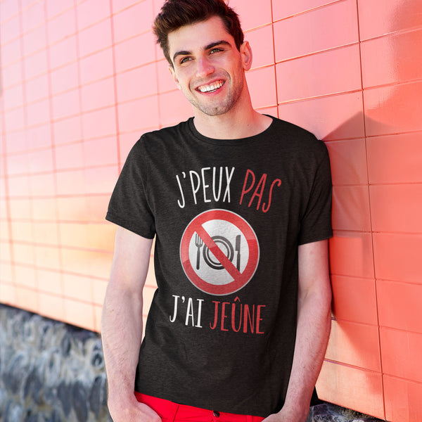 T-shirt homme J'peux pas J'ai Jeûne noir - Planetee