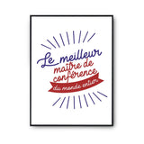 Affiche Maître de conférence Homme Meilleur du Monde entier Métier - Planetee