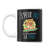 Mug J'peux pas je dois sauver la Terre référence Super Saiyan Dragon ball | Tasse Pop Culture - Planetee