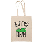 Sac Tote Bag tyrannosaure je le ferai demain beige - Planetee