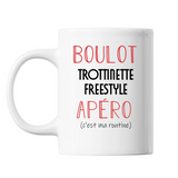 Mug Trottinette Freestyle C'est ma Routine Blanc - Planetee