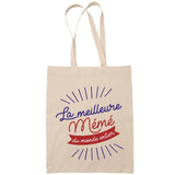 Tote Bag Beige Meilleure du Monde entier Mémé - Planetee