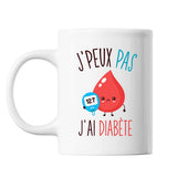 Mug Diabète j'peux pas Blanc - Planetee