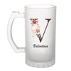Chope de bière Valentina Lettre Fleur - Planetee