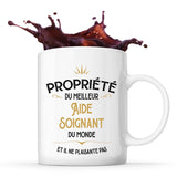 Mug blanc Propriété du Meilleur Aide Soignant - Planetee