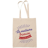 Sac Tote Bag Trieuse Femme Meilleure du Monde beige - Planetee
