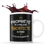 Mug noir Propriété de la Meilleure Architecte - Planetee