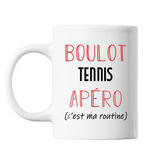 Mug Tennis C'est ma Routine Blanc - Planetee