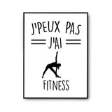 Affiche Fitness j'peux pas Blanc Premium - Planetee