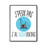 Affiche Aquabiking j'peux pas Blanc Premium - Planetee