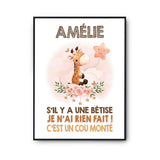 Affiche Amélie Cou Monté Girafe - Planetee