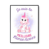 Affiche Meilleure Maman Licorne - Planetee