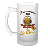 Chope de bière Athlétisme et Bière | Verre à bière pinte Cadeau humour alcool et sport pour Athlète - Planetee