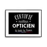 Affiche Opticien lunetier Homme Meilleur de France Métier - Planetee