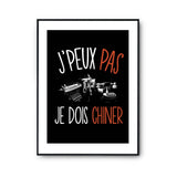 Affiche Chiner j'peux pas Noir - Planetee