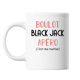 Mug Black Jack C'est ma Routine Blanc - Planetee