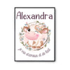 Affiche Alexandra Amour et Biberon de Lait Vache - Planetee