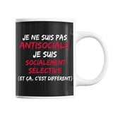 Mug Femme Antisociale Socialement Sélective - Planetee