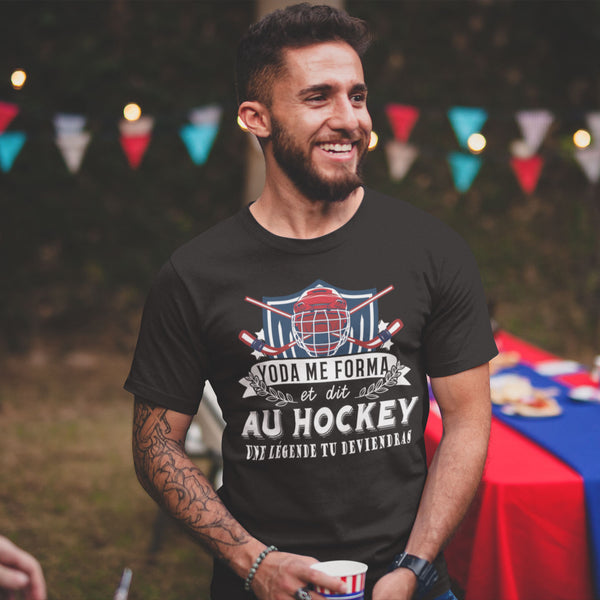 T-shirt Homme Hockey une légende tu deviendras - Planetee