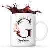 Mug Blanc Guylaine Lettre Fleur - Planetee