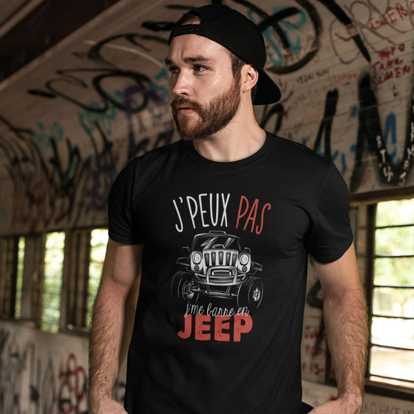 T-shirt Homme Je peux pas j'me barre en jeep - Planetee