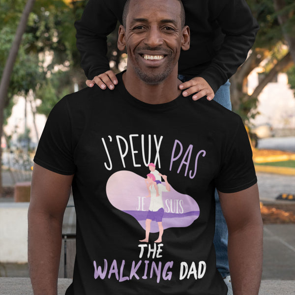 T-shirt homme J'peux pas Je suis The Walking Dad noir - Planetee