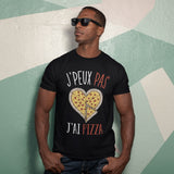 T-shirt homme J'peux pas J'ai Pizza noir - Planetee