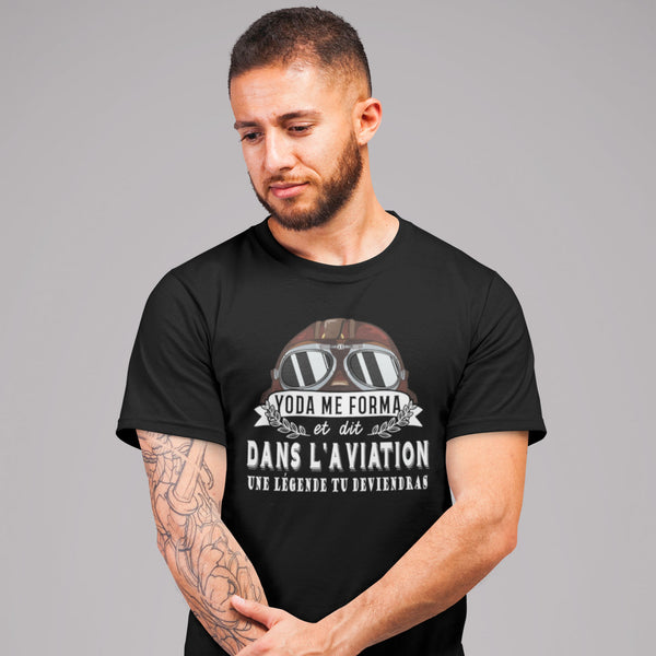 T-shirt Homme Aviation une légende tu deviendras - Planetee