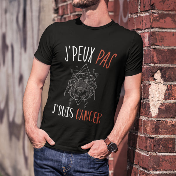 T-shirt homme J'peux pas J'suis Cancer noir - Planetee