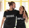 T-shirt couple Basique. Simple.   | Référence Orelsan - Planetee