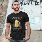 T-shirt homme J'peux pas La petite bière m'attend noir - Planetee