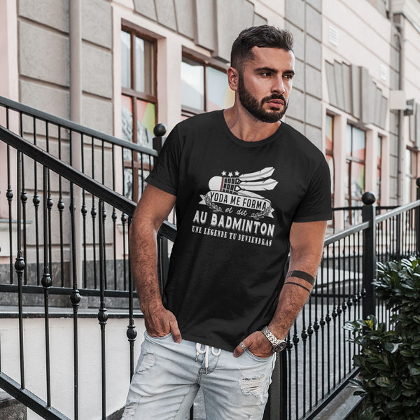 T-shirt Homme Badminton une légende tu deviendras - Planetee