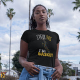 T-shirt femme J'peux pas J'ai BaSket noir - Planetee