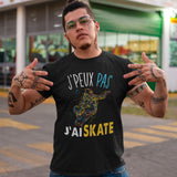 T-shirt homme J'peux pas J'ai Skate noir - Planetee