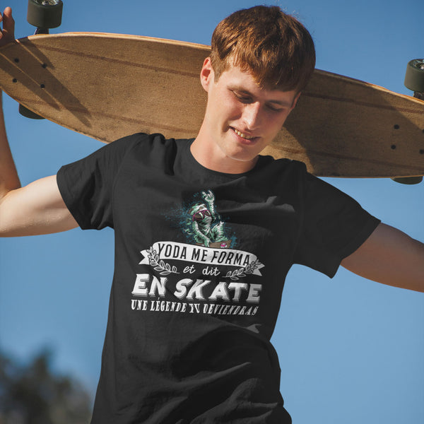 T-shirt Homme Skateboard une légende tu deviendras - Planetee