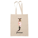 Tote Bag beige Josianne Lettre Fleur - Planetee