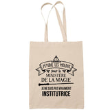 Sac Tote Bag Institutrice ministère magie beige - Planetee