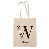 Tote Bag beige Wendy Lettre Fleur - Planetee