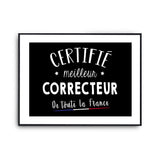 Affiche Correcteur Homme Meilleur de France Métier - Planetee