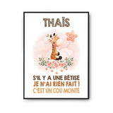 Affiche Thaïs Cou Monté Girafe - Planetee