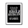 Affiche Berger Australien Je travaille dur - Planetee