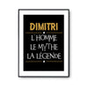 Affiche Dimitri prénom mythe légende Jaune - Planetee