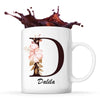 Mug Blanc Dalila Lettre Fleur - Planetee