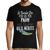 T-shirt Homme Paon | Je travaille dur - Planetee