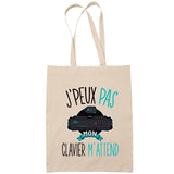 Sac Tote Bag J'peux pas Clavier jeux pc beige - Planetee