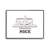 Affiche Nice | Poster Tableau dessin ville de France pour décoration murale qualité papier Premium A4 - Planetee