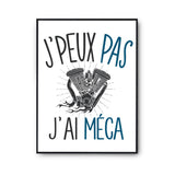 Affiche Mécanique j'peux pas Blanc Premium - Planetee