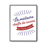 Affiche Cheffe de cuisine Femme Métier Meilleure du Monde entier - Planetee